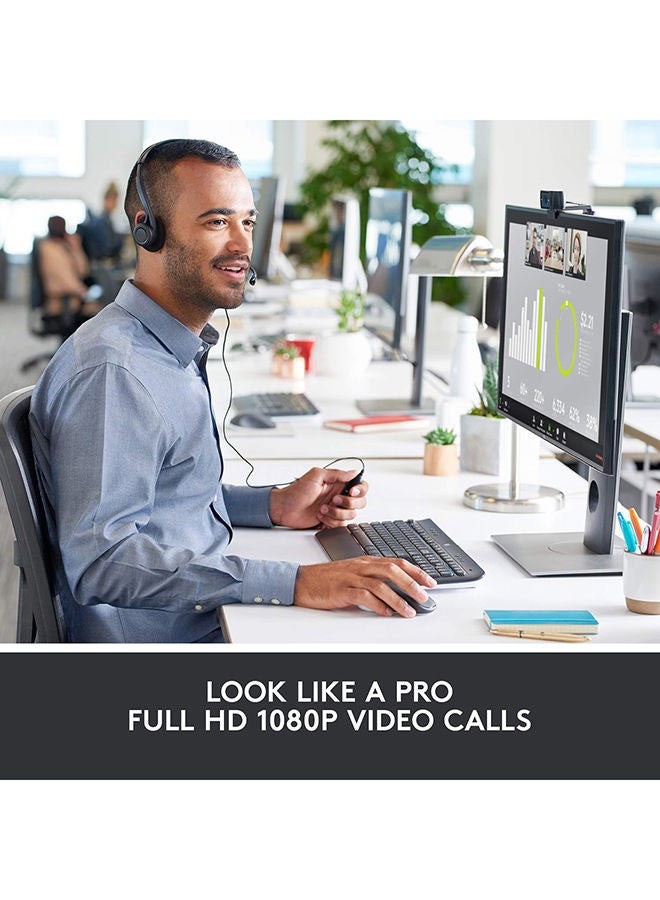 Logitech C920 Pro Stream Webcam, HD 1080p/30fps Hyperfast Streaming, Stereo Audio, light correction, Autofocus, For YouTube, Twitch, XSplit, PC/Mac/Laptop/Macbook/Tablet Black - Image 2