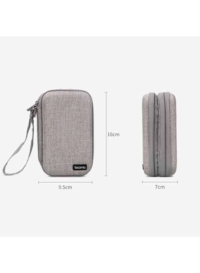 BURAQ Baona BN-F027 Double-Layer Mobile Hard Disk Storage Bag EVA Hard Shell Hard Disk Protective Cover(Gray)  - Image 3