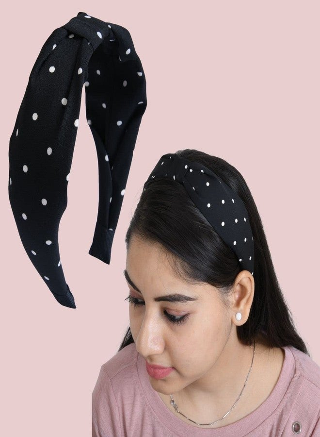 Nnr Polka Dots Flat Knot Hair Band For Girls And Women, Headband For Girls - Pack Of 3 Pcs-Multicolor - Image 5