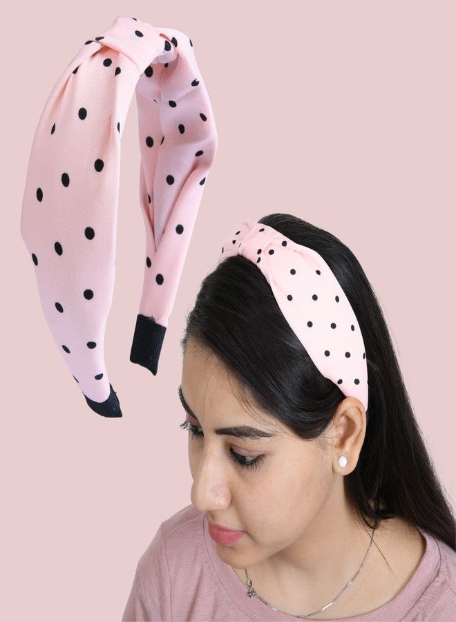 Nnr Polka Dots Flat Knot Hair Band For Girls And Women, Headband For Girls - Pack Of 3 Pcs-Multicolor - Image 3