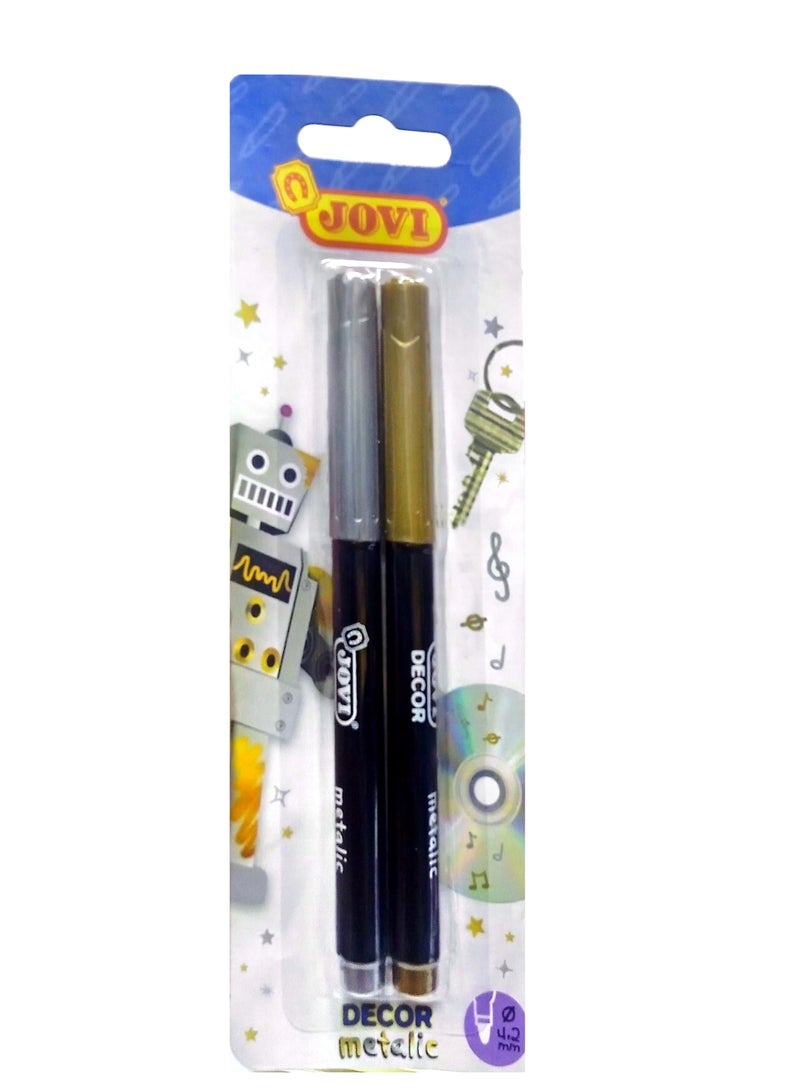 جوفي قطعتان من أقلام التحديد المعدنية للديكور متعدد الألوان - Image 1