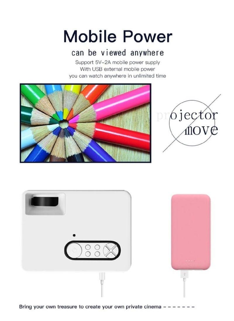 VEIDADZ - S361 Portable Mini LED Projector 320x240 600Lumens Projector Home Media Player Built-in Speaker - Image 1