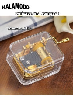 HALAMODO Music Box Acrylic Clear Hand Crank Music Boxes Can't Help Falling in Love Case Mini Vintage Musical Boxes as Thanksgiving New Year Gifts for Lover Boyfriend Girlfriend Husband Wife  - Image 3