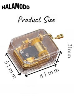 HALAMODO Music Box Acrylic Clear Hand Crank Music Boxes Can't Help Falling in Love Case Mini Vintage Musical Boxes as Thanksgiving New Year Gifts for Lover Boyfriend Girlfriend Husband Wife  - Image 5