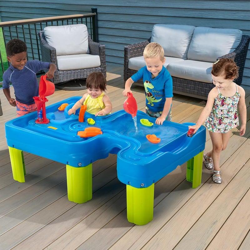 SIMPLAY3 " Big River and Roads Water Play Table, Outdoor Activity Table with Track Toys for Toddlers and Kids, 9 Accessories Included, Made in USA" - Image 5
