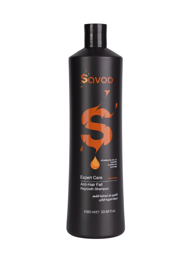 SAVOO Hair Loss Shampoo 1000ml | With Keratin, Caffeine, Almond Oil & Vitamins B5 B6 E | Strengthens Follicles, Reduces Breakage & Stimulates Hair Growth | Anti Hair Fall Formula - Image 1