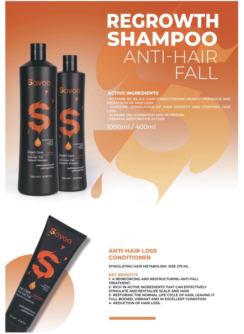 SAVOO Hair Loss Shampoo 1000ml | With Keratin, Caffeine, Almond Oil & Vitamins B5 B6 E | Strengthens Follicles, Reduces Breakage & Stimulates Hair Growth | Anti Hair Fall Formula - Image 3