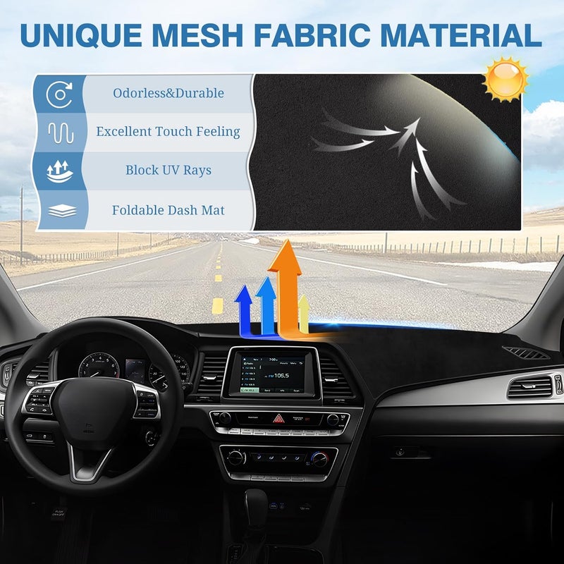 FIILINES Dashboard Cover Custom Fit for Hyundai Sonata 2015 2016 2017 2018 2019 Sonata Accessories Suede Dash Cover Mat Sunshade Anti-Slip Pad Carpet Protector - Image 3