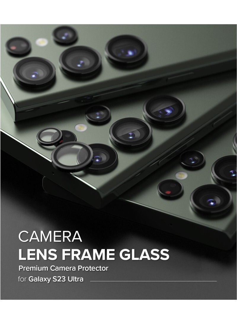 Wtech Samsung Galaxy S23 Ultra 5G 2023 Premium Camera Lens Frame Tempered Glass Protector Aluminum Alloy Adhesive Coating (MLHICR) - Green - Image 5