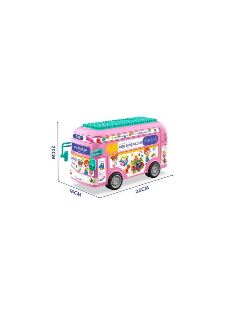 Creative Blocks Toy Set (168 pieces) with Bus Shape Container  - Image 4