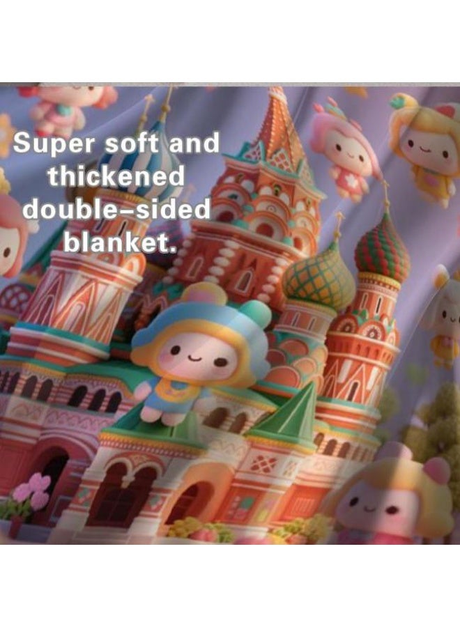 عام بطانية رقيقة من الفانيلا (دافئة ومريحة، ومناسبة للنوم واستخدام الألعاب وإزالة الغبار ومقاومة للرمل) 150 سم * 200 سم - 389 - Image 5