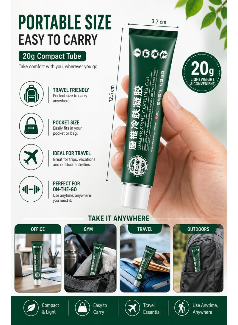 APDMP Lumbar Spine Cooling Gel 20g – Cooling Formula for Back, Waist & Muscle Comfort – Fast Absorbing Body Care Gel - Image 5