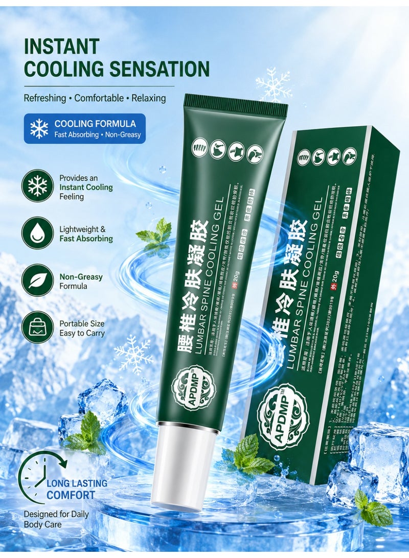APDMP Lumbar Spine Cooling Gel 20g – Cooling Formula for Back, Waist & Muscle Comfort – Fast Absorbing Body Care Gel - Image 2