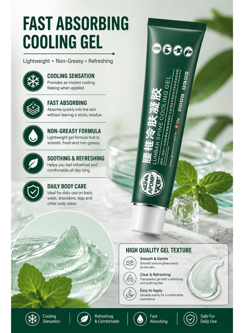 APDMP Lumbar Spine Cooling Gel 20g – Cooling Formula for Back, Waist & Muscle Comfort – Fast Absorbing Body Care Gel - Image 4