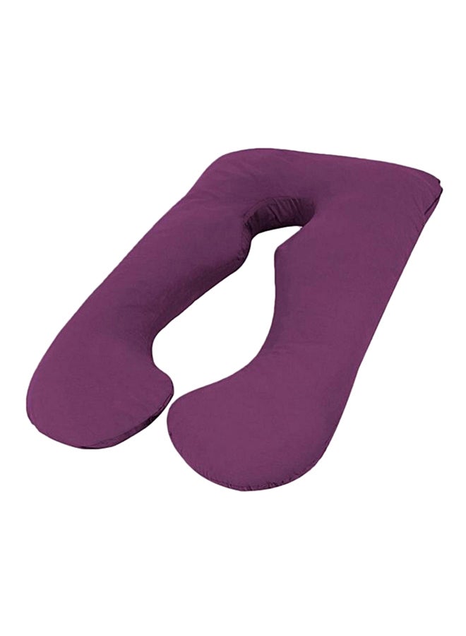 U-Shaped Maternity Pillow Cotton Purple 75x125cm