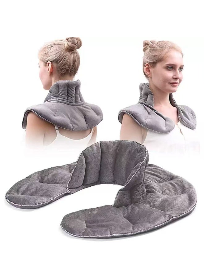 لفافة عنق علاجية متعددة الاستخدامات مع العلاج العطري: وسادة تسخين بالميكروويف لتخفيف آلام الكتف والرقبة - Image 1