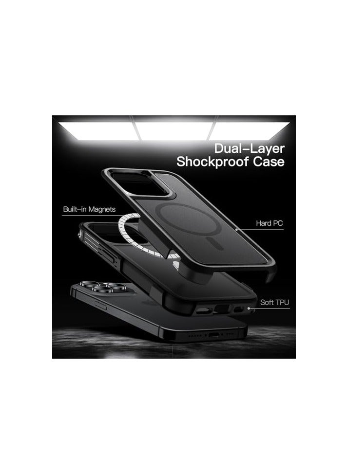 JETech Case for iPhone 15 Pro Max 6.7-Inch Compatible with MagSafe, Heavy Duty Dual-Layer Rugged Protection, Shockproof Protective Tough Phone Magnetic Cover (Black) - Image 4