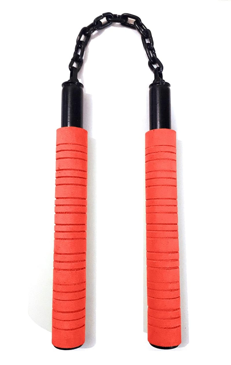 Be Win Martial Art Weapon Foam Handled Ball Bearing Nunchaku (Red) - Image 2