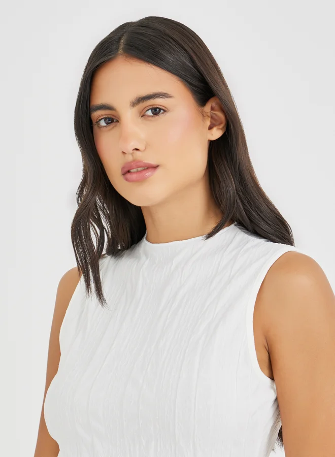 Styli Styli Sleeveless Textured Blouse