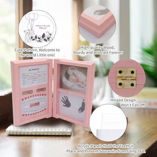 Home-Cloud HomeCloud 1st Birthday Gifts Photo Frames,Newborn My First Year Photo Frame Baby Girls Boys Birthday Decoration Album Baby Shower Keepsake Photo Frame First Birthday - Image 2
