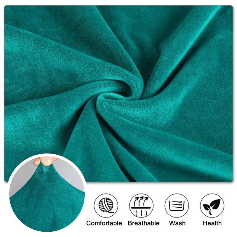 Lellen Velvet Stretch Wingback Chair Cover Slipcover - Reusable Protector Cover for Dining Room Banquet Home Decor etc Machine Washable Hand Washable (Set of 1  Teal) - Image 3