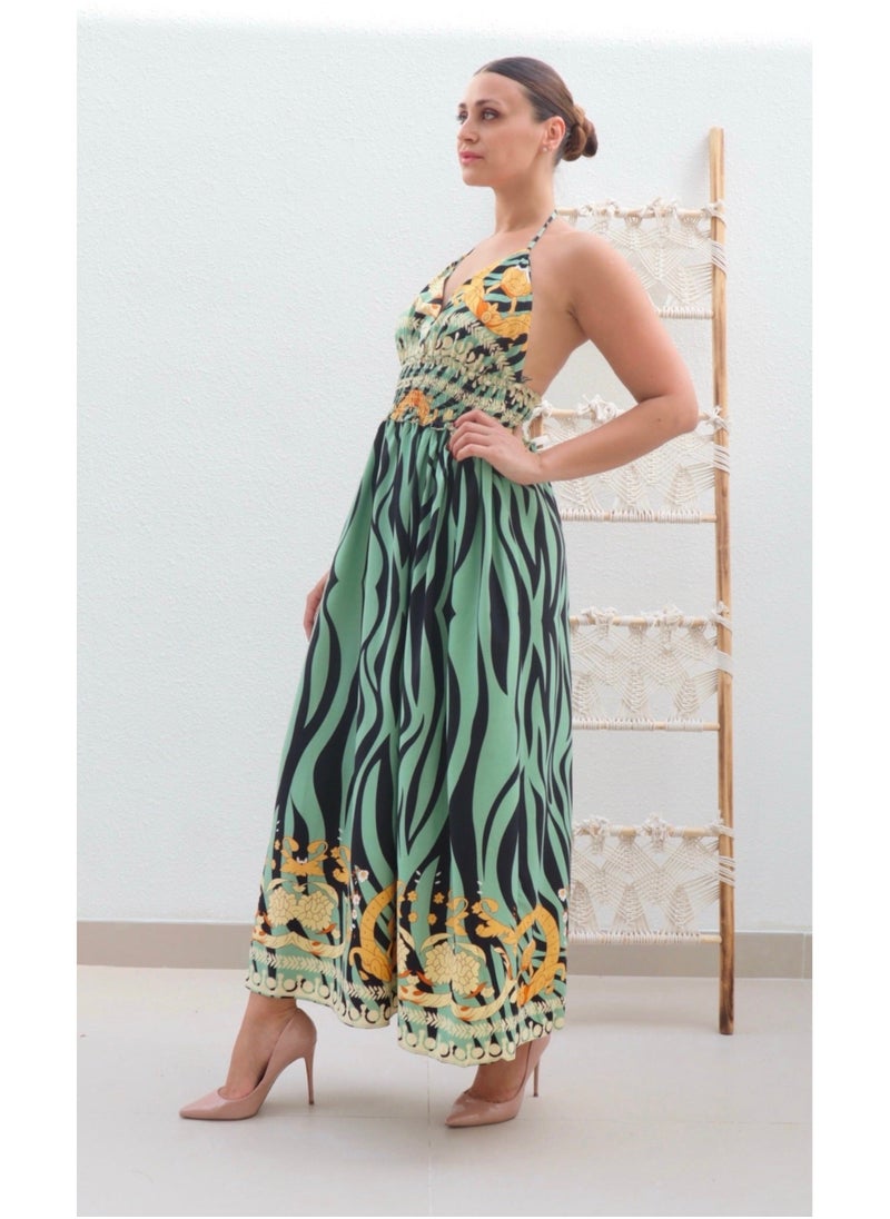 Alorabella - Saskia Halter Dress - Sage - Image 1