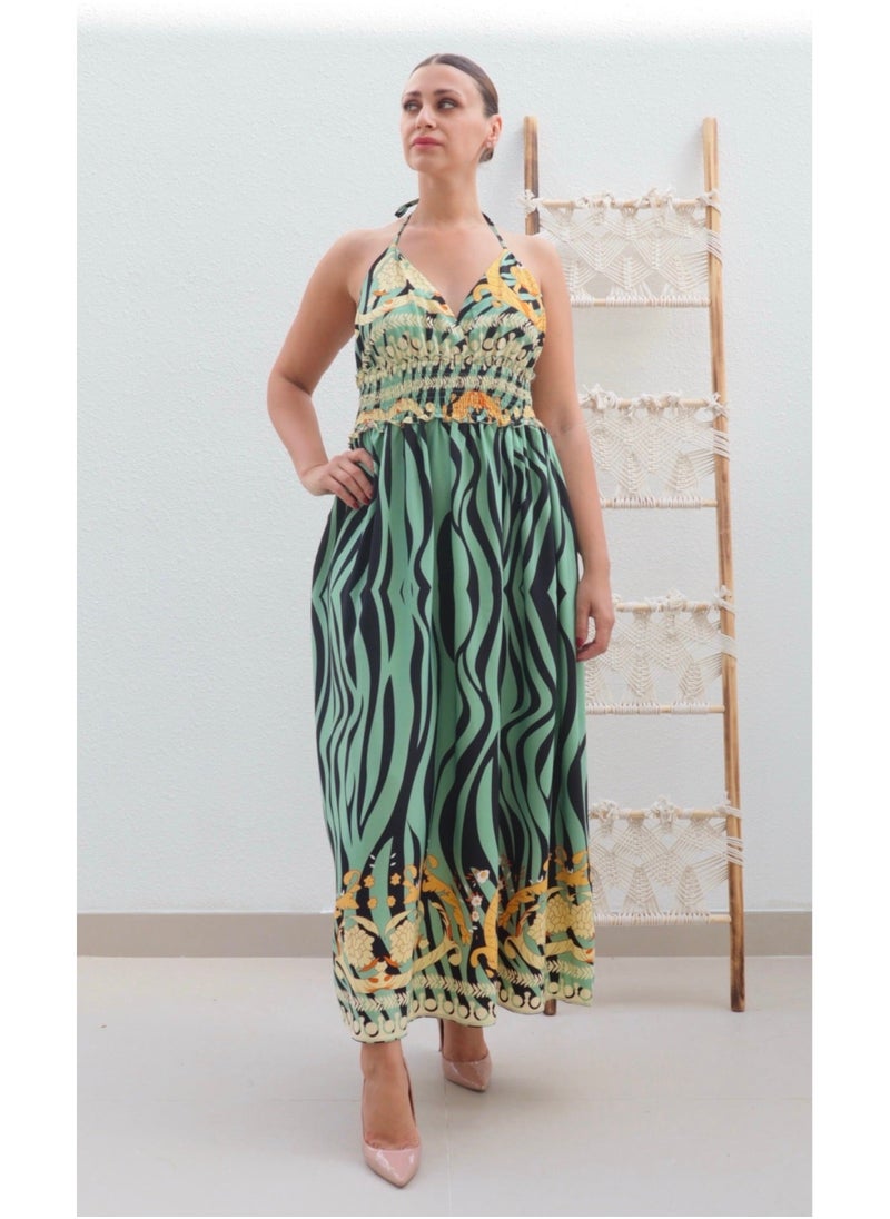 Alorabella - Saskia Halter Dress - Sage - Image 1