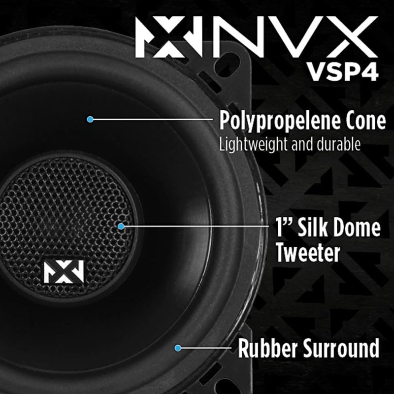 NVX VSP4 4-Inch V-Series Coaxial Car Speakers - Image 2
