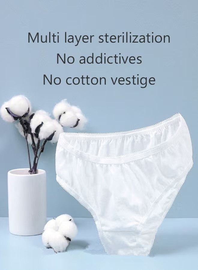 NIBEMINENT 10 Pack Set Women's Disposable Briefs Pregnant Confinement Postpartum Sterile High Stretch Panties Mid-waist Hygiene Soft Underpants Individual Package Underwear White  - Image 2