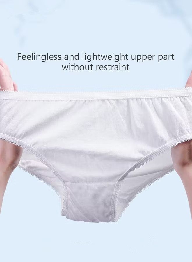 NIBEMINENT 10 Pack Set Women's Disposable Briefs Pregnant Confinement Postpartum Sterile High Stretch Panties Mid-waist Hygiene Soft Underpants Individual Package Underwear White  - Image 3
