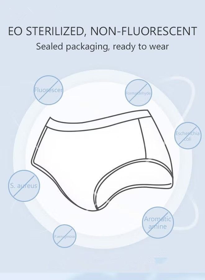 NIBEMINENT 10 Pack Set Women's Disposable Briefs Pregnant Confinement Postpartum Sterile High Stretch Panties Mid-waist Hygiene Soft Underpants Individual Package Underwear White  - Image 4
