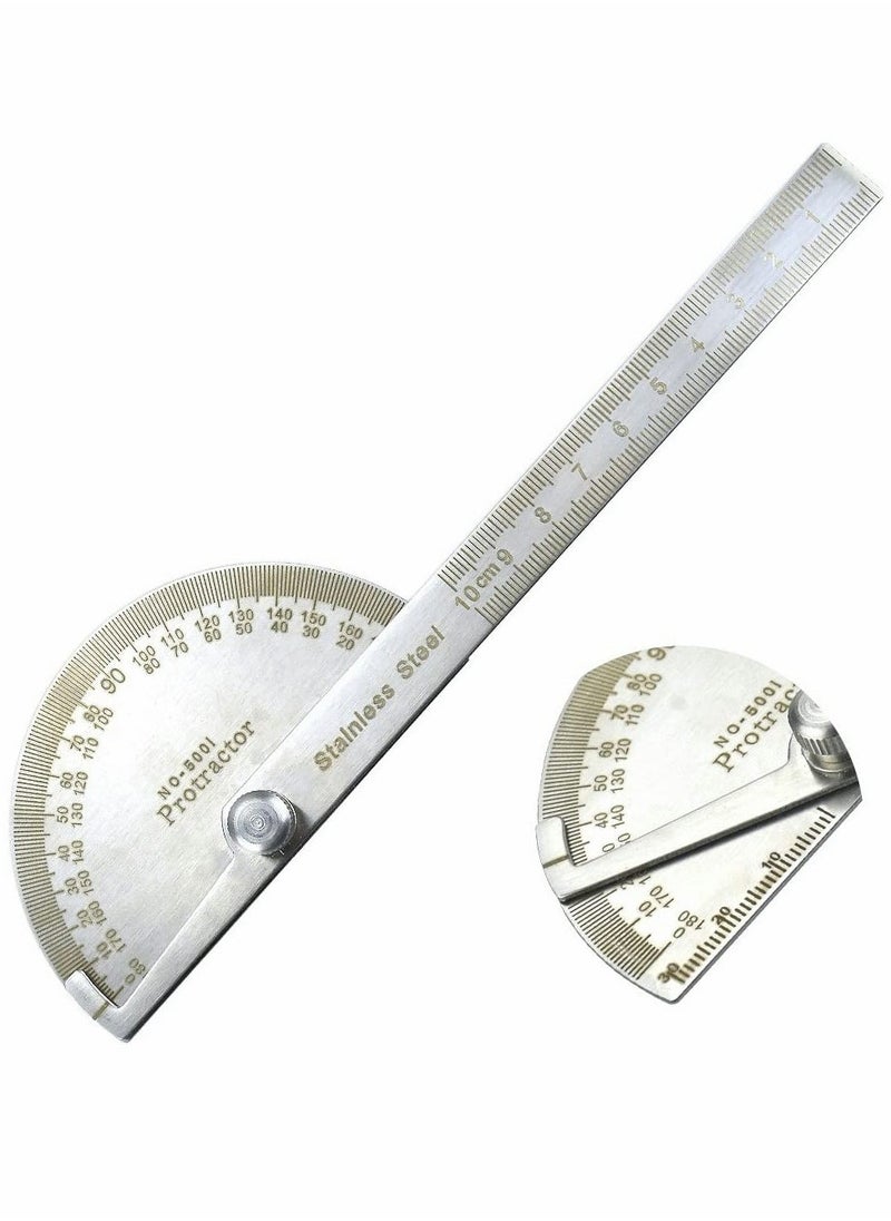 Generic - Angle Protractor Angle Finder Ruler, Stainless Steel Protractor 180 Degrees Angle Ruler, Universal Goniometer Angle Finder Tool for Carpenter Painting Drawing Measuring (10 cm/ 3.94 Inch) - Image 1