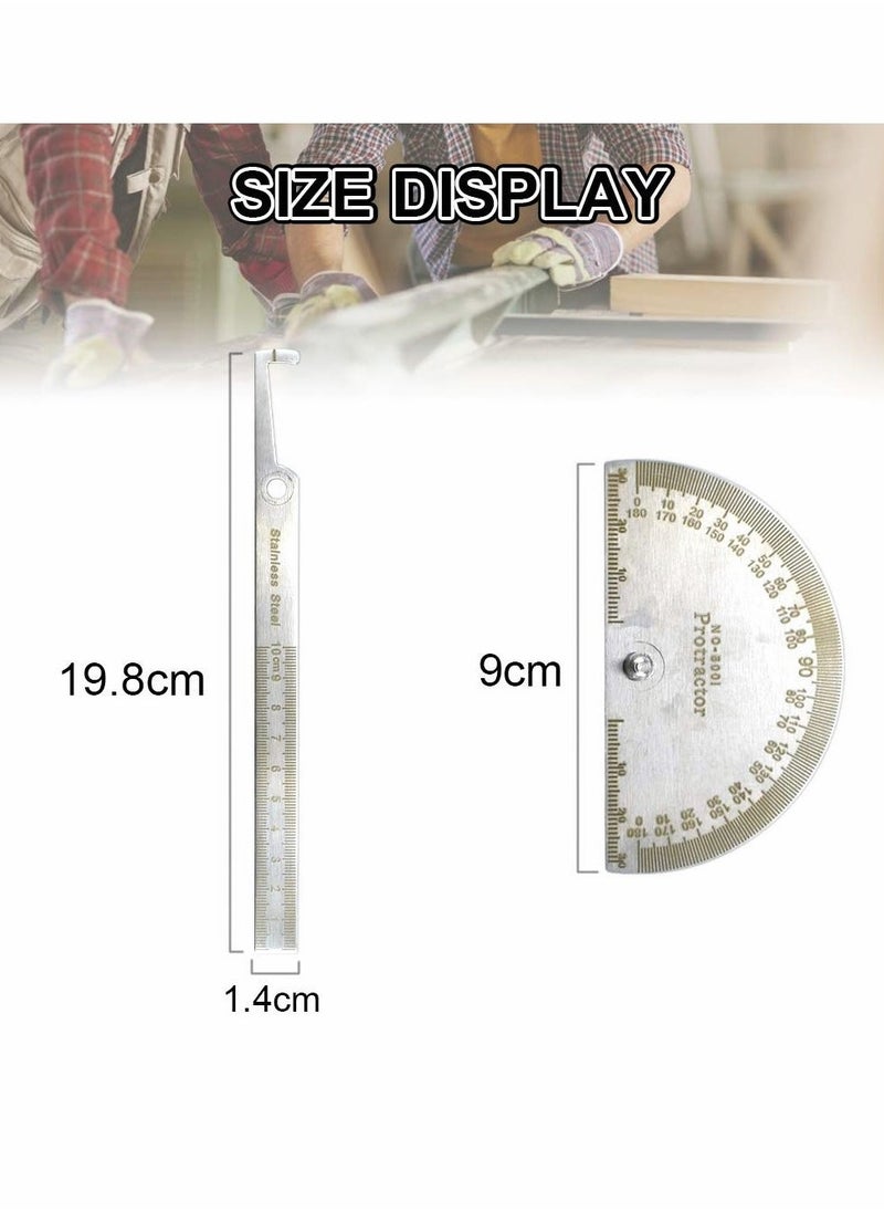 Generic - Angle Protractor Angle Finder Ruler, Stainless Steel Protractor 180 Degrees Angle Ruler, Universal Goniometer Angle Finder Tool for Carpenter Painting Drawing Measuring (10 cm/ 3.94 Inch) - Image 1