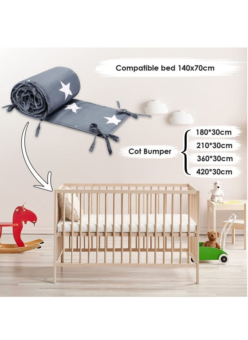 Piece 3.6M Comfortable Thicken Baby Cot Wrap Padded Crib  Fence Cover Liner Protector Anti-Collision Strip Cushion