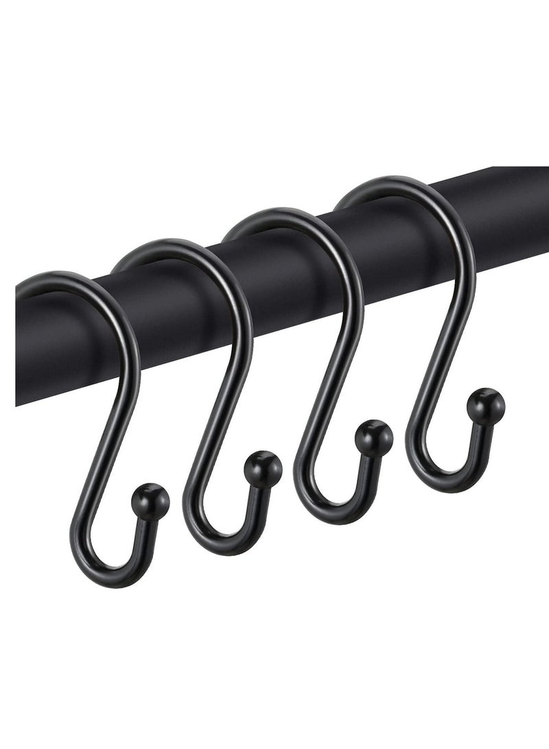 SYOSI Black Shower Curtain Hooks, Metal Rust Resistant Shower Rings Decorative, S Shaped ​Hooks Hangers for Bathroom Curtains,Clothing,Towels(12 PCS) - Image 1