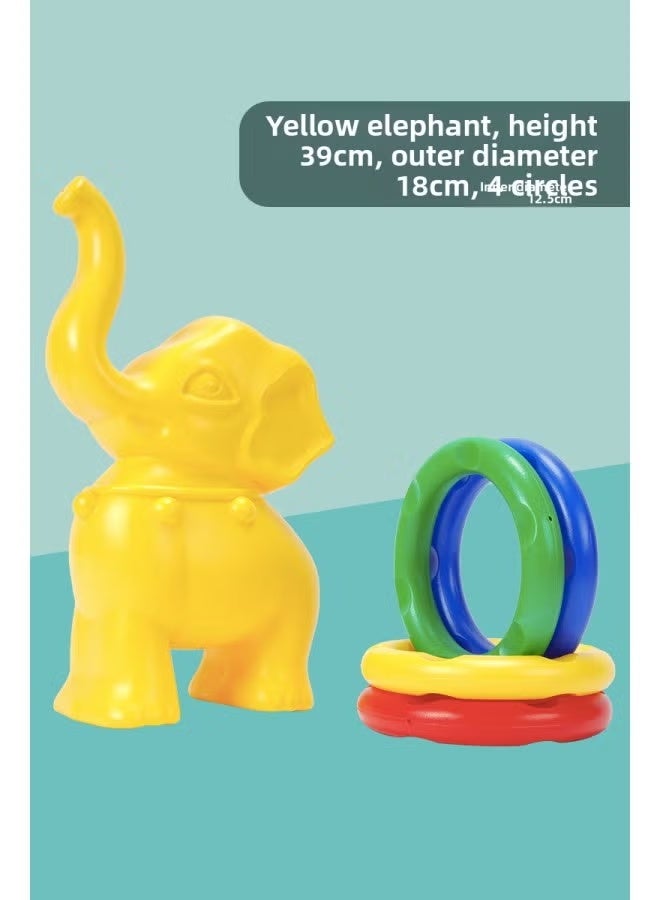 بيز حلقة الفيل لرياض الأطفال في الهواء الطلق معدات الألعاب حلقة معدات التدريب الحسي لعبة حلقة منزلية اللون: أصفر حلقة الفيل 1+4 حلقات - Image 2
