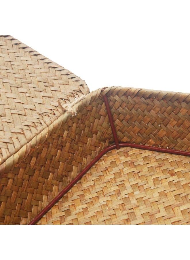 Generic - Seagrass Storage Basket Box with Lid Rectangular Woven Shelf Baskets Bins for Organize Snack Toys Set of 2 Natural Decorative Large Small - Image 1