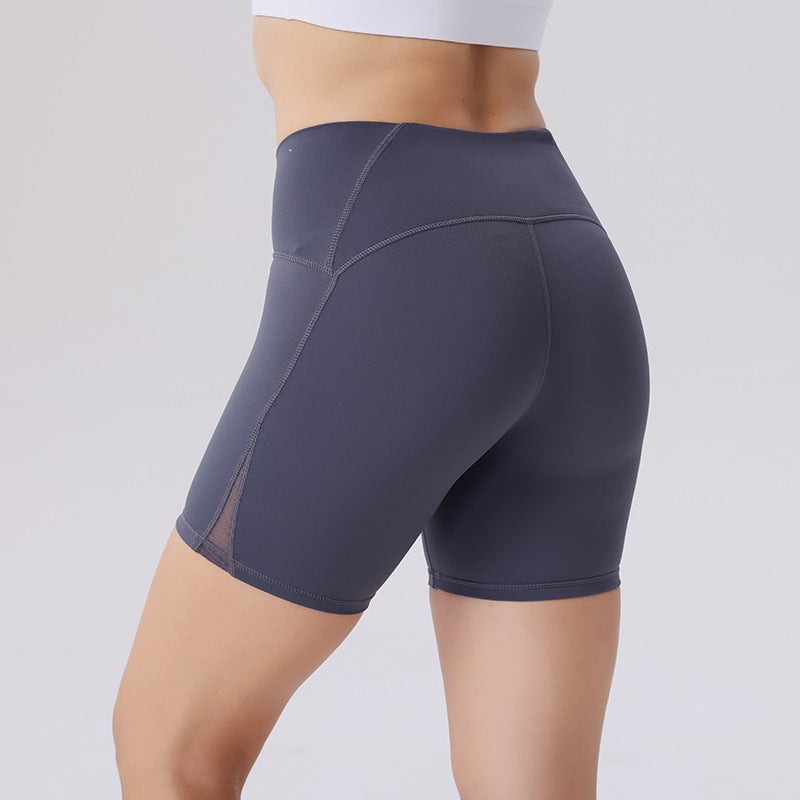 Double-sided sanding exercise running fitness training high waist hip riding four peach hip yoga shorts - Image 3