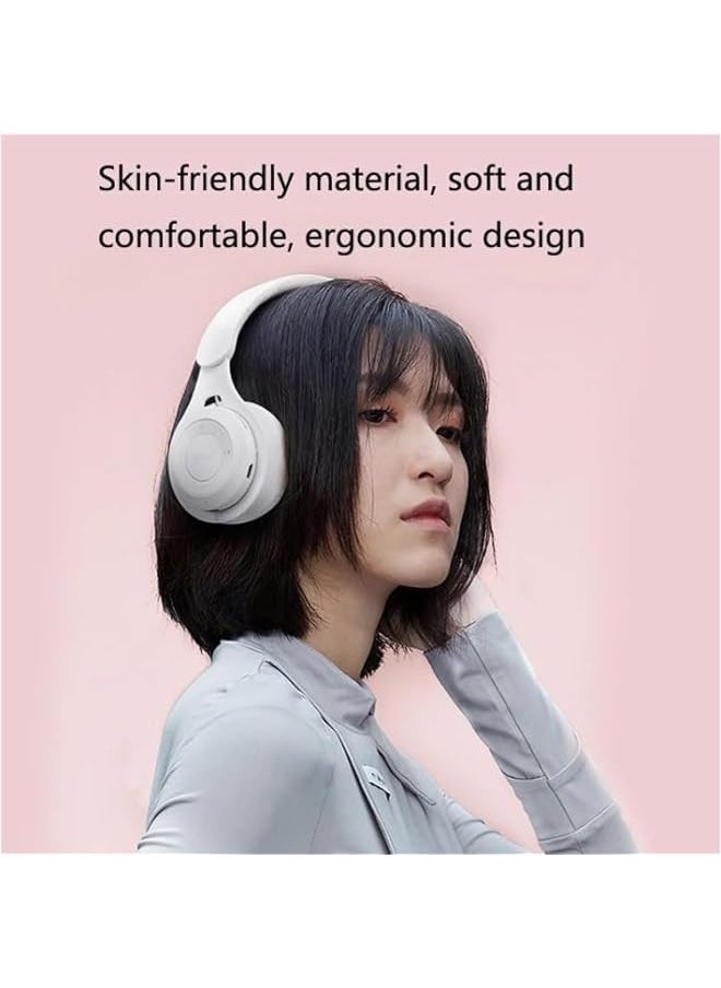 Generic Upgraded Hybrid Noise Cancelling Headphones with Transparent Modes Wireless Bluetooth with Mic Deep Bass Soft-Earpads Hi-Fi Audio Comfortable Fit Long Playtime for Home Office Travel Over Ear White  - Image 3
