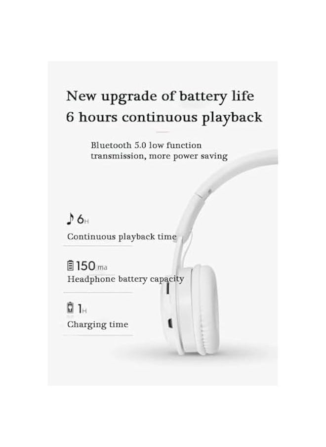 Generic Upgraded Hybrid Noise Cancelling Headphones with Transparent Modes Wireless Bluetooth with Mic Deep Bass Soft-Earpads Hi-Fi Audio Comfortable Fit Long Playtime for Home Office Travel Over Ear White  - Image 5