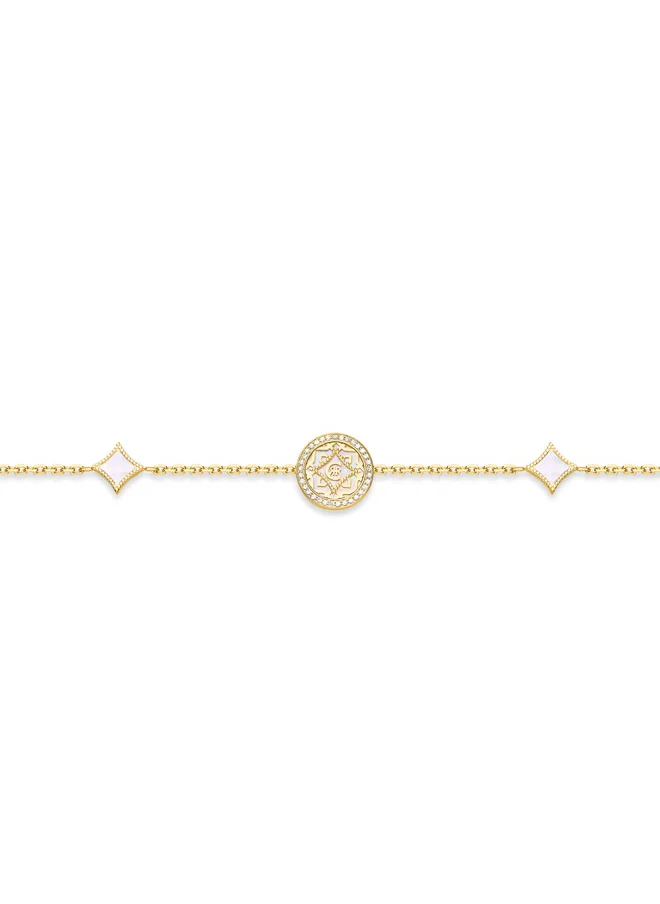شيروتي 1881 Silvia Double Diamond-Shaped Charms and Lustrous Mother of Pearl Bracelet for Women