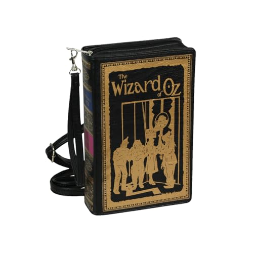 Things2Die4 Black Vinyl The Wizard of Oz Book Handbag Novelty Clutch Purse Crossbody Bag L Frank Baum - Image 1