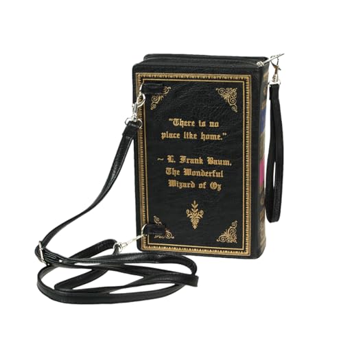 Things2Die4 Black Vinyl The Wizard of Oz Book Handbag Novelty Clutch Purse Crossbody Bag L Frank Baum - Image 4