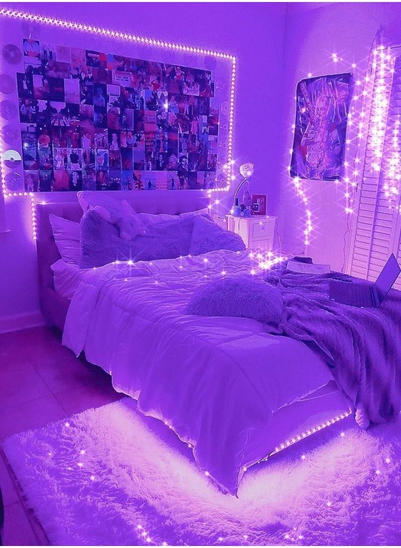 Yuwell Led Strip Light For Home And Bedroom Decoration 12W SMD 2835 128 LEDS 24VDC CRI 90 5 Meter Roll IP20 Purple - Image 2