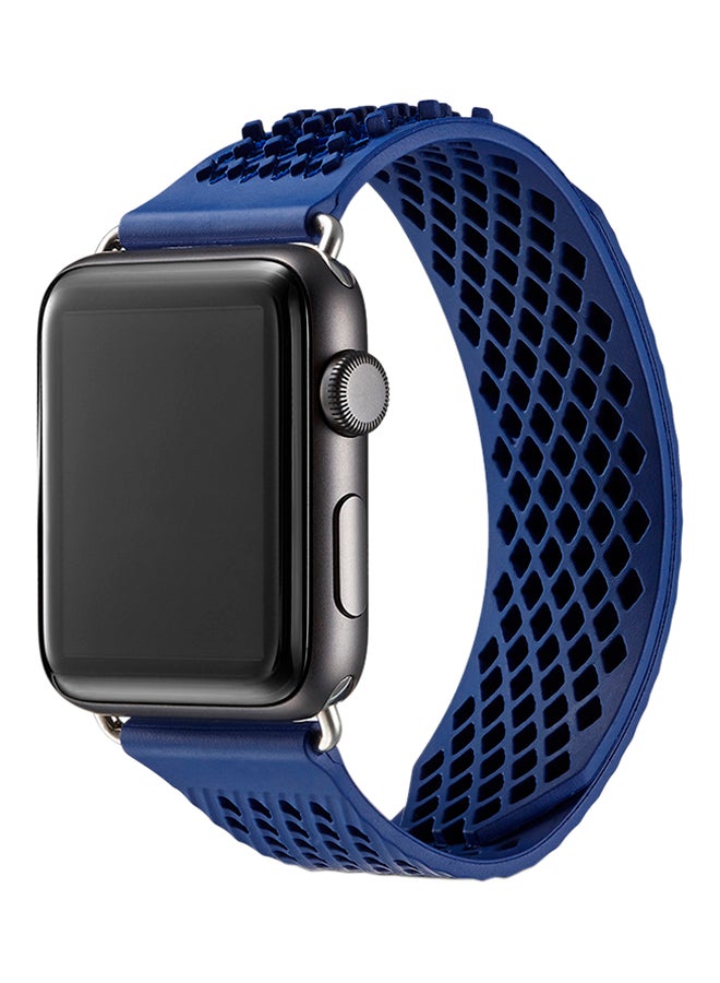 ISank Milanese Loop Replacement Strap For Apple Watch Series 3/2/1 Navy - Image 2
