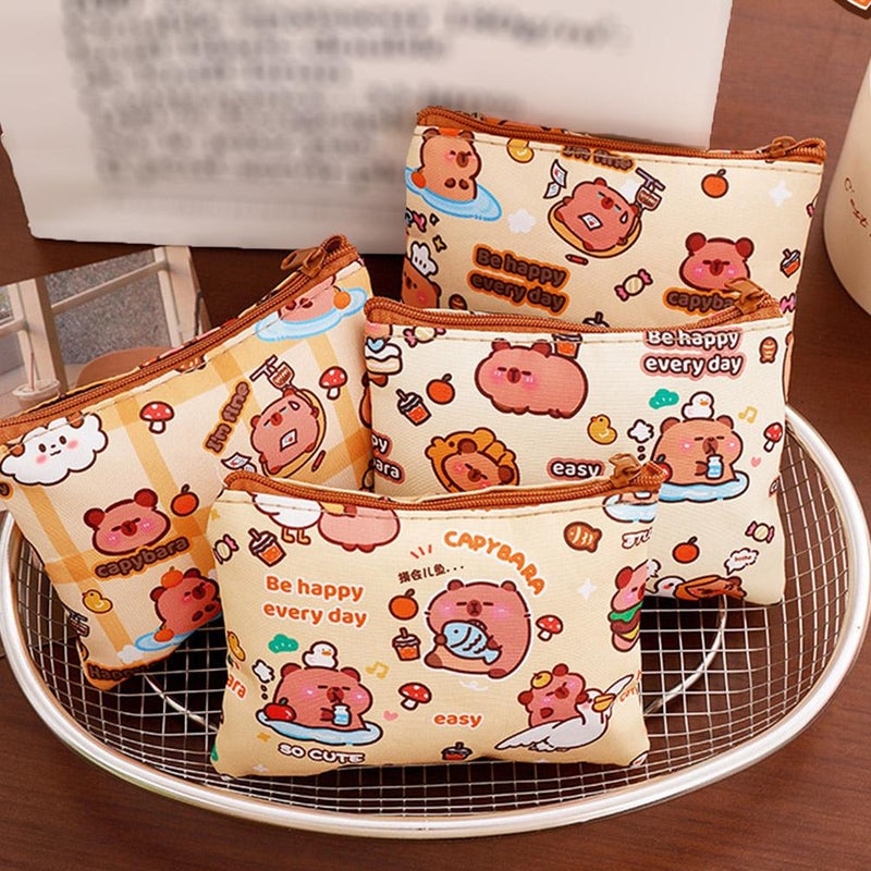 Kapibala coin purse, cute mini earphone lipstick bag, cartoon capybara portable storage bag - Image 4
