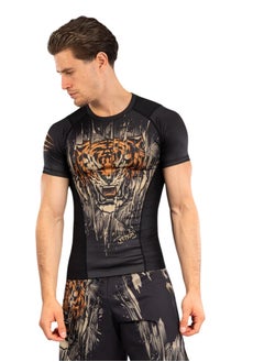VENUM TIGER RASHGUARD SHORT SLEEVE BLACK/NEO ORANGE