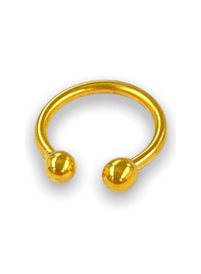 X8 BODY HARDWARE Gold plated circular bead ring - Image 1