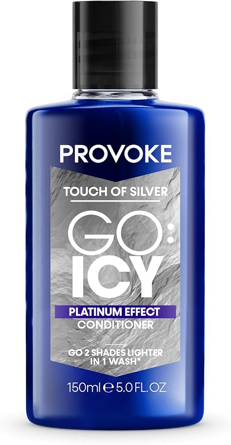 PROVOKE Touch of Silver Go Icy Shampoo 200ml Icy Platinum Look in Just 1 Wash Triple Toning Technology to Cool Down Brassy Tones Enriched with Keratin - Image 1