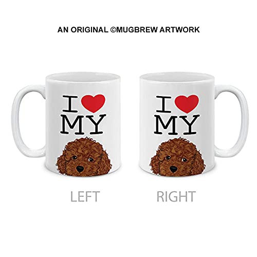 MUGBREW I Love My Brown Toy Poodle Ceramic Coffee Mug Tea Cup, 11 OZ - Image 2